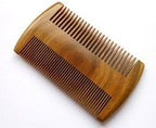 Green Sandalwood Beard Comb, 4" Long Two Sides, Handmade Natural No Static Comb with Aromatic Scent for Long and Short Beards, Mustache Comb, Pack of 1 Pcs