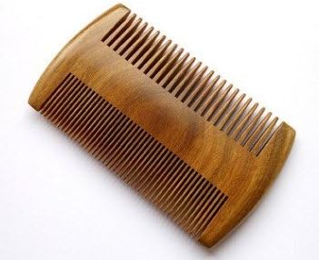 Green Sandalwood Beard Comb, 4" Long Two Sides, Handmade Natural No Static Comb with Aromatic Scent for Long and Short Beards, Mustache Comb, Pack of 1 Pcs