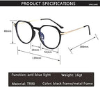 Blue Light Blocking Glasses Women/Men, Computer Gaming Glasses, Reduce Eyes Fatigue