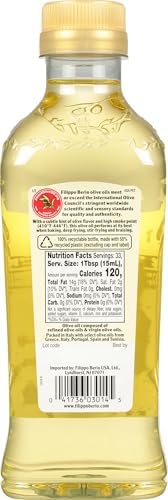 Filippo Berio Extra Light Olive Oil, 16.9 Ounce rPET Bottle (Pack of 6)