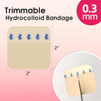2" x 2"-20 Pack Extra Thin Hydrocolloid Dressing for Light Exudate, Hydrocolloid Patches Waterproof Wound Dressing, Adhesive Hydrocolloid Bandages, for Pressure Ulcer, Bed Sore