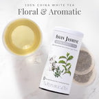The Republic of Tea – Asian Jasmine 100% White Tea Bags, Steeps 50 Low-Caffeinated Cups - Refill Bag