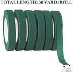 6 Roll Floral Tape 1/2inch Flower Tape Dark Green, Floral Tapes for Bouquet Stem Wrapping and Floral Crafts, Wedding Bouquet