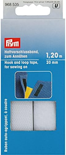 Prym Hook and Loop Tape, 100% Polyamide White, 2.8 x 9 x 0.48 cm