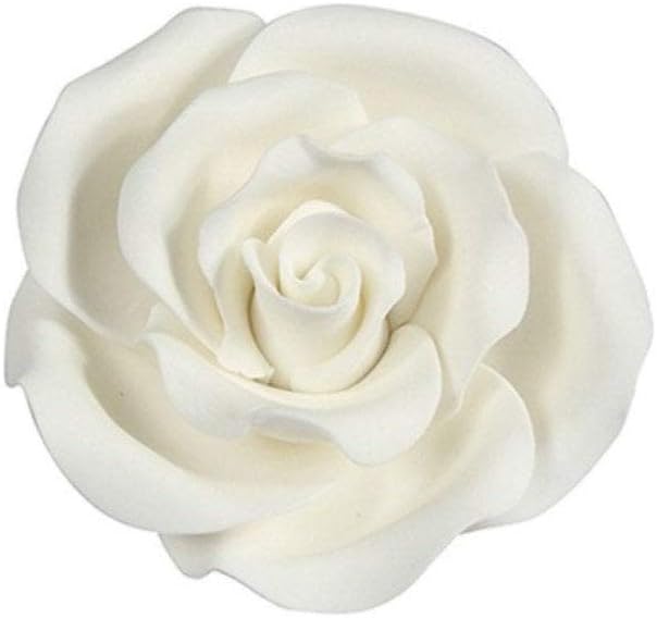 Culpitt WHITE 38mm M Edible Sugar Soft Roses Wedding Cup Cake Icing Decoration