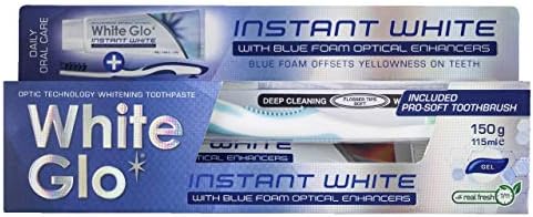 White Glo Instant White Optic Technology Whitening Toothpaste + Toothbrush