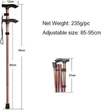 WALWAL Folding Walking Cane 5-Level Adjustable Aluminum Hiking Stick Collapsible Travel Support with Non-Slip Base for Seniors and Adults