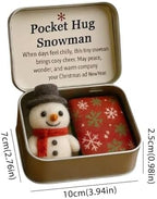 Christmas Pocket Hug Gift, 2025New Mini Christmas Santa Snowman Tree in Tin Box with Inspirational Message Card, Handmade Snowman Santa Felt Keepsake for Birthday Gifts (Gingerbread Man 1set)
