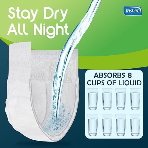 Inspire Adult Diapers Women or Men - MAX Absorbency | Our Most Absorbent and Dry, Incontinence Underwear for Women or Men | Leak Proof Diaper Overnight or Daytime for Heavy