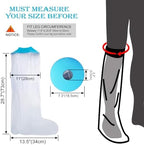 Asunby Waterproof Kids Cast Covers for Shower/Swimming Full Leg, Soft Protector Cast Bag Long Child Teen for Foot Ankle Orthopedic Boot, Keep Bandage Wound Dry,Reusable