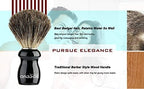 Anbbas Badger Shaving Brush and Stand,Black Wood Handle Brush with Contracted Design Resin Shaving Stand,2in1 Kit for Men Clsoe Shave