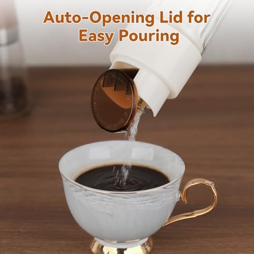 NiHome 16.9 OZ Sugar Dispenser with Automatic Pouring Switch for Home, Kitchen, Coffee Station, Large Capacity Glass Jar for Sugar, Coffee Creamer, Salt, Food-Grade Glass with Anti-Slip Ribbed Design