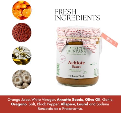 Patricia Quintana Achiote Marinade - Perfect for Cochinita Tacos, Chicken Fajitas & Grilled Fish (16 oz, 2-Pack)