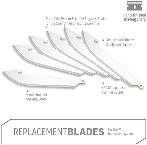 OUTDOOR EDGE 3.5" RazorSafe Replacement Knife Blades, 6 Pieces