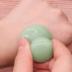 Uonlytech Ice Roller 2Pcs Facial Tools, Green Jade Quartz Massage Rollers Stones Scraping Massage Tool for Women Home Spa