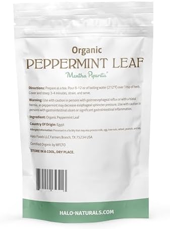 Organic Peppermint Leaf Cut & Sifted, 4 Ounces (Mentha piperita) USDA Certified | Resealable Pouch| Packaged in The USA (Pack of 1)