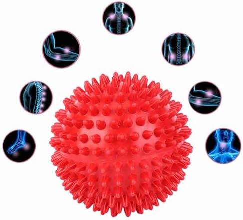 Garosa Spiky Massage Ball, Hard Plastic Point Therapy Muscle Pain Relief Tool for Athletes Runners Red 7.5cm