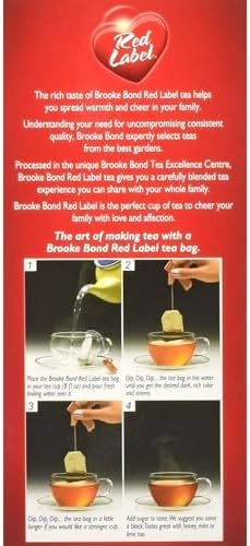 Brooke Bond Red Label Black Tea, 100 Tea Bags, Fine Quality, 7 oz(200g) - Unilever