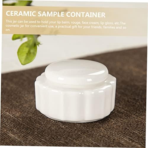 Beaupretty 3pcs Ceramic Lip Balm Jars Mini Cosmetic Containers Lids for Creams Travel Makeup Storage Refillable Face Cream Ointments Vintage Style Compact Design