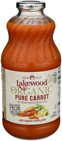 Lakewood Organic Pure Carrot with Added Organic Lemon Juice 32 Oz (Pack of 2)