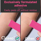 CKeep Kinesiology Tape, Uncut 2 Rolls, Original Cotton Elastic Premium Athletic Tape,Latex Free Hypoallergenic, 2inch x 16ft, Pink