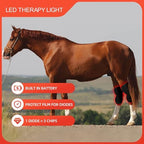 Red Light Therapy for Horses Hind Knee, 660nm 850nm Infra-Red Wrap, 15mins Auto Timer, for Equine Pain Relief, Muscle Recovery Left