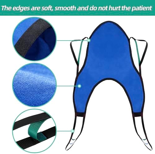 U-Shaped Lift Sling with Head Support, Transfer Sling for Elderly and Disabled, Polyester Lift Pad for Lifting Patients, Medical Devices- Max Wight 600lb (Large)