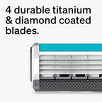 Schick Quattro Titanium Razor Refills, 8ct | Schick Razor Blades Refills, Razor Blades for Men, Shaving Blades for Men, Quattro Razor Refill, 4 Blade Razor Heads, 8 Refills