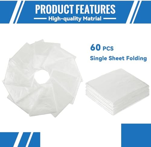 Teling 60 Pcs Disposable Sauna Blanket Bag Liners Plastic Sheeting for Body Wrap 47 x 83 Inch Applied Inside a Far Infrared Body Wraps Thicken Sauna Beauty Salon Spa Accessories
