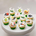 60 PCS Edible Insect Cupcake Toppers Ladybugs Spiders Snail Grasshoppers Dragonfly Caterpillar Bee Cupcake Picks Edible Insects Party Decorations Insects Theme Baby Shower Birthday Party Supplies