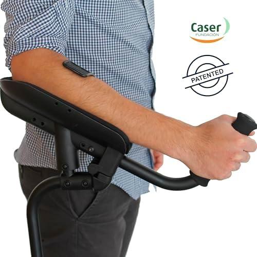 KMINA Adjustable Forearm Crutch for Adults (x1 Unit, Right Handed), Ergonomic Non-Slip Handles with Elbow Support, Patented, PRO Model, Made in Europe