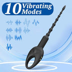Vibrating Penis Plug Urethra Vibrator Penis Vibrator Dilators 10 Vibration Modes Male Sex Toys Sounding Rods Urethra Full Silicone Penis Toys Urethral Plug Urethral Sound Toys