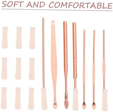 FRCOLOR 10pcs Ear Scoop Tips Silicone Ear Cleaner Replacement Tips Visual Cover for Earwax Removal Family Use Reusable