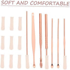 FRCOLOR 10pcs Ear Scoop Tips Silicone Ear Cleaner Replacement Tips Visual Cover for Earwax Removal Family Use Reusable