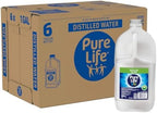 Distilled Water 1 Gallon (6 Pack) – Distilled Bottled Watergallon Jugs | Multi-Purpose WaterGift Set for Humidifiers, Steamers & Cleaning | Bulk Water Gallon Case, Long Shelf Life