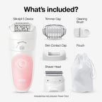 Braun Epilator Silk-épil 5 5-620, Hair Removal Device, Epilator for Women, Shaver & Trimmer, Cordless, Rechargeable, Wet & Dry, 6 Piece Set, Holiday Gifts for Women