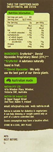NATIVA Stevia Sweetener 80 Sticks, 160 GR