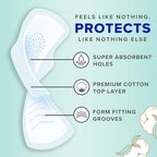 Always Pure Cotton Feminine Pads for Women, FlexFoam Pads with Wings, Size 1, Regular Absorbency, Unscented, 84 Count (3 Packs of 28)