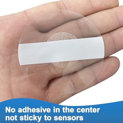 Libre Sensor Covers 20 Pack,Waterproof & Breatheable Patches for Libre 3,Transparent CGM Overpatch Tape,No Glue in The Center & Long Stay for 14 Days-Without Hole