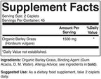 Brieofood Organic Barley Grass 1500mg, 45 Servings, Vegetarian, Gluten Free, 90 Vegetarian Tablets