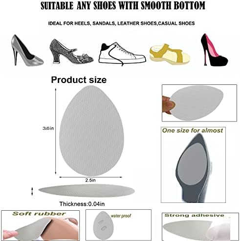 Non-Slip Shoes Pads Sole Protectors Adhesive, High Heels Anti-Slip Shoe Grips (Clear 3pairs)