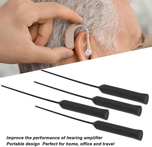 Open Fit Hearing Aid Tube Cleaning Tool Earpiece Earmold Hearing Aid Vent Cleaner Portable Hearing Amplifier Sound Tube Wire Cleaner (20pcs)