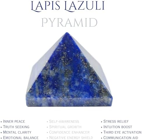 Lapis Lazuli Crystal Healing Pyramid, Natural Stone for Crystal Grid, Chakra Balancing, Sound Therapy, Feng Shui Décor, Leo Zodiac Gift