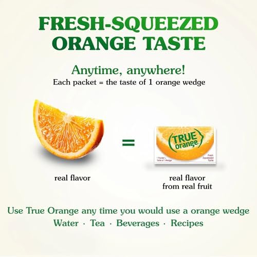 True Orange 100ct (Pack of 1) - Water Enhancer - Bulk Dispenser - 0 Calorie Drink Mix Packets For Water - Orange Flavoring Powder Packets