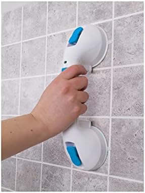 Carex Suction Shower Grab Bar – 12” Ultra Grip Shower Handle - Dual Locking Grab Bars for Bathtubs and Showers – Seniors, Disabled, Handicap, Elderly Assistance Product