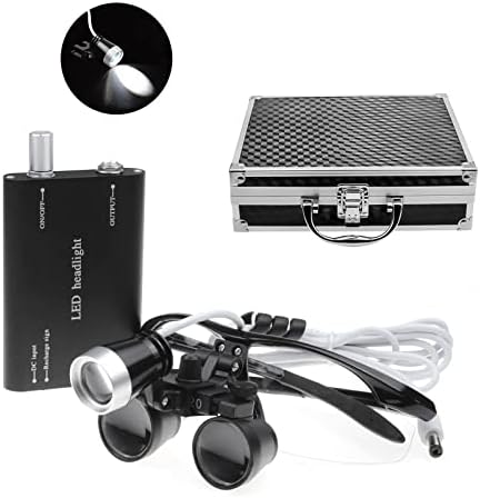 BoNew Portable 2.5X Loupes Optical + 3W Head Lamp Light Black Aluminum alloy box
