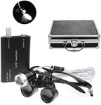 BoNew Portable 2.5X Loupes Optical + 3W Head Lamp Light Black Aluminum alloy box