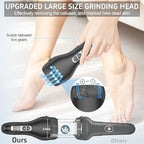 AdamPark Electric Foot File Callus Remover, Rechargeable Pedicure Tools Foot Care Kit, Portable Callus Remover Kit with 3 Roller Heads,2 Speed,Battery Display (Black Z2)