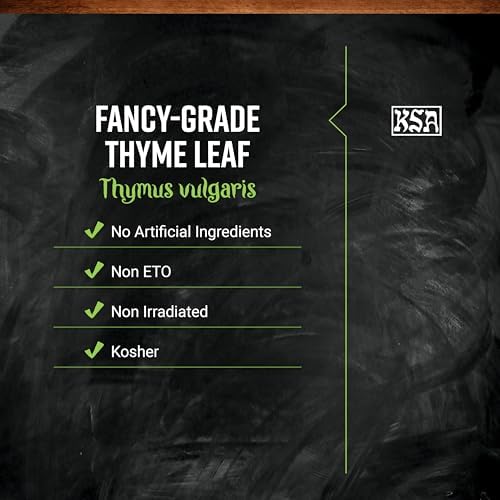 Frontier Co-op Thyme Leaf, Fancy-Grade, Whole, 16 Oz, Bulk Bag- Warm and Pungent Herb for Restaurant Supply