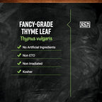 Frontier Co-op Thyme Leaf, Fancy-Grade, Whole, 16 Oz, Bulk Bag- Warm and Pungent Herb for Restaurant Supply